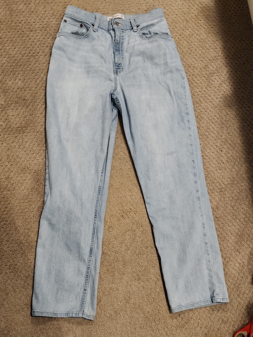 Abercrombie & Fitch Light Blue 90s Straight Ultra High Rise Jeans Curvy Love 8